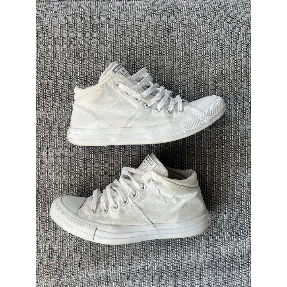 Women’s Converse Chuck Taylor Mid Top Sneakers White on White, Size 9 - Picture 3 of 7